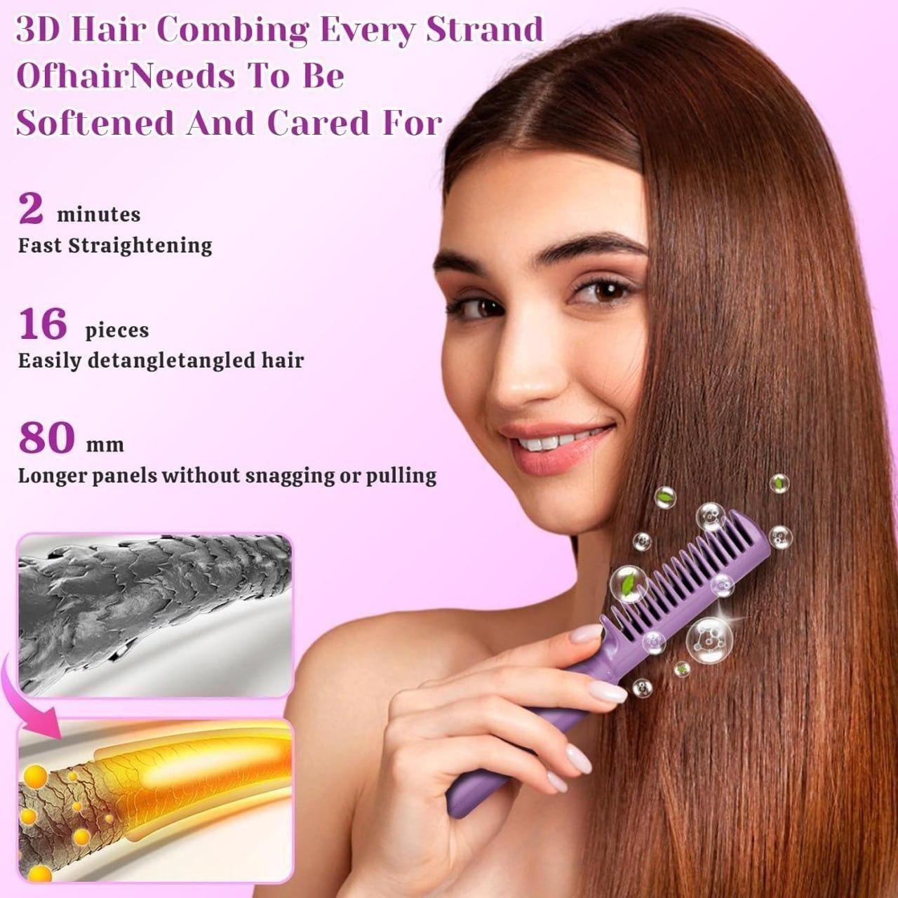 VELVA, Meneflix Portable Mini Hair Straightener Cordless Rechargeable Mini Adjustable Hair Straightener Hot Comb